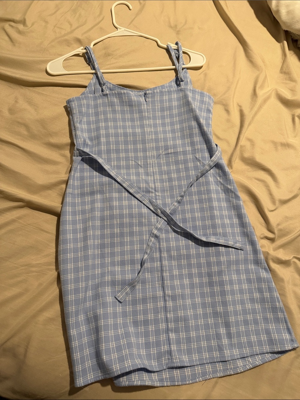 Brandy Melville Light Blue Plaid Mini Dress - Picture 2 of 2
